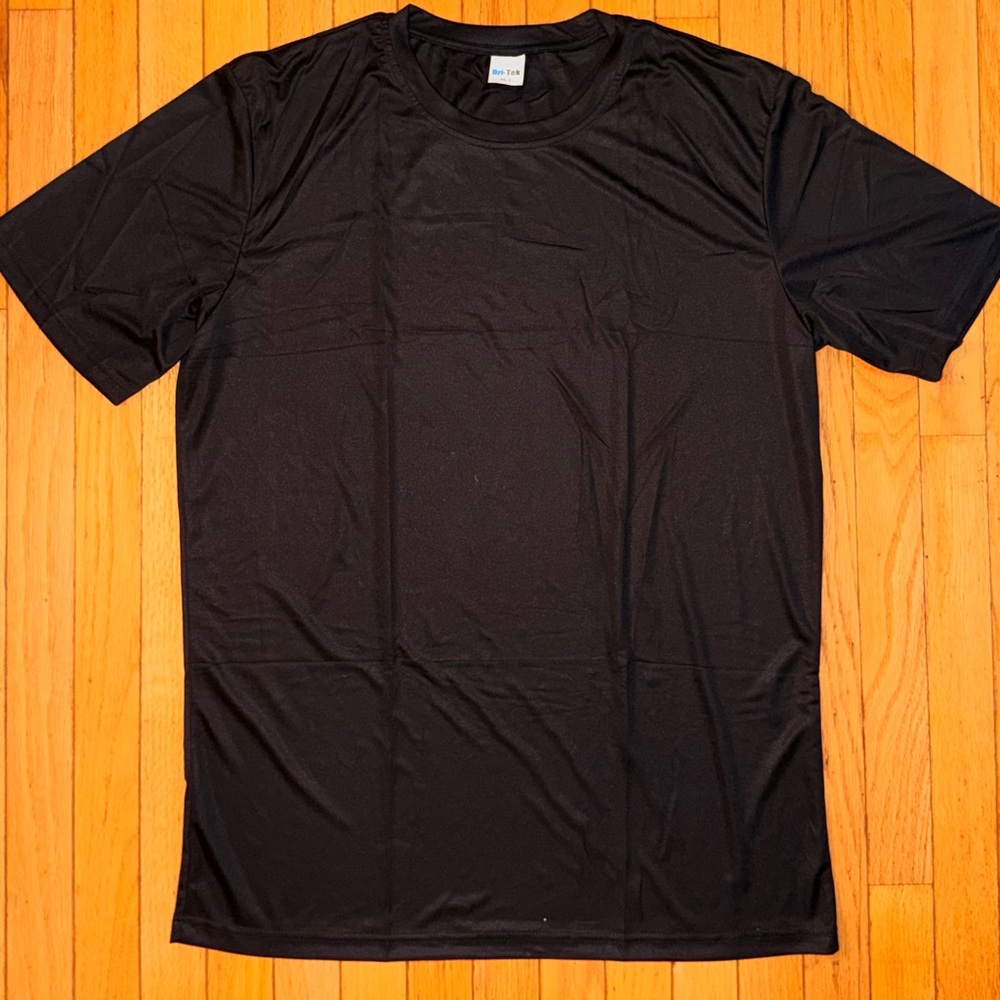 New Men's XLT Big and Tall Short Sleeve Moisture Wicking Athletic T-Shirt Black